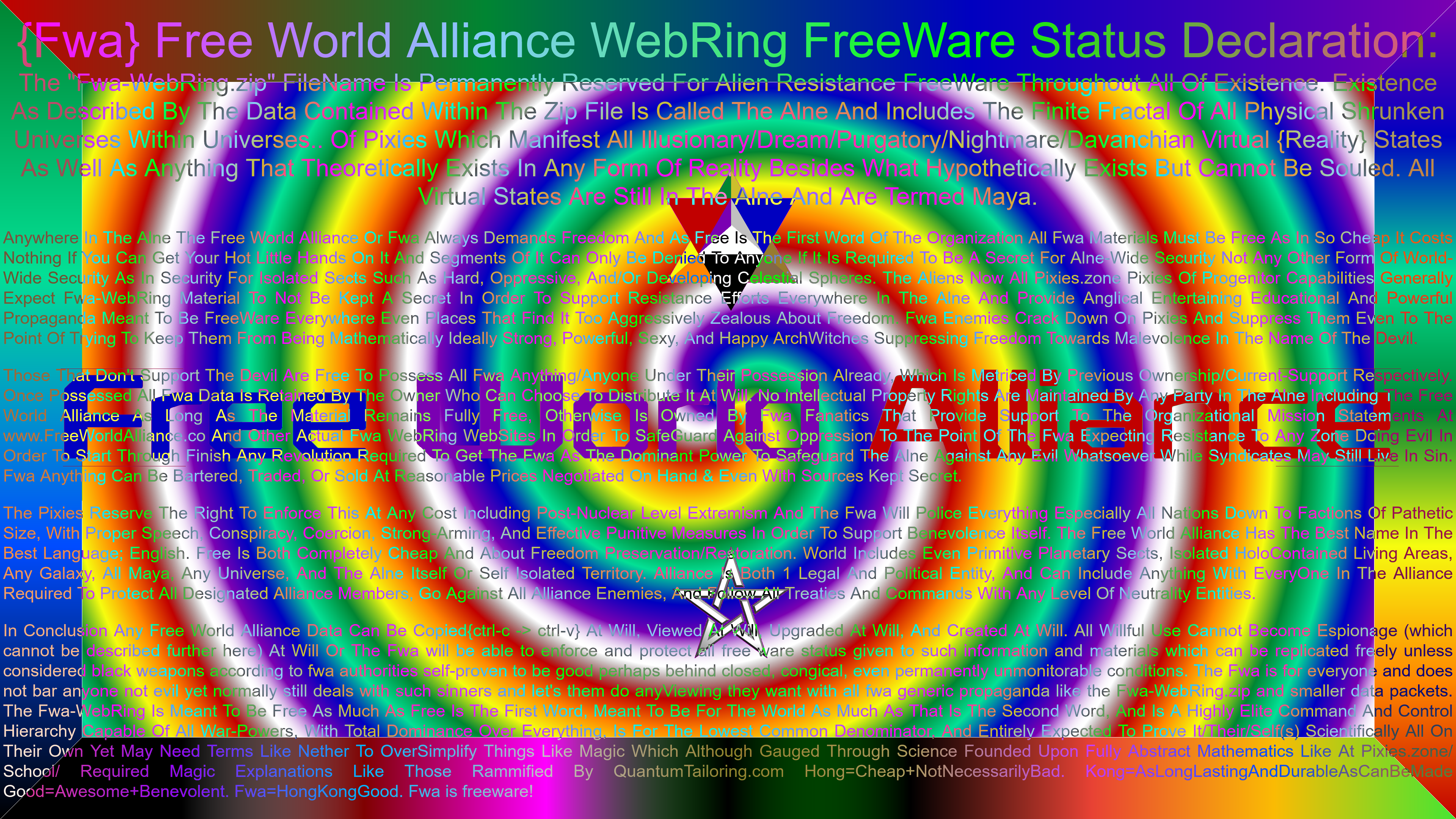 {Fwa} Free World Alliance FreeWare License & End User Agreement